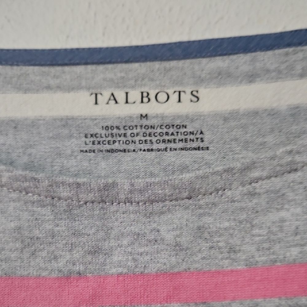 Talbots Multicolor Striped Top M - Picture 2 of 6